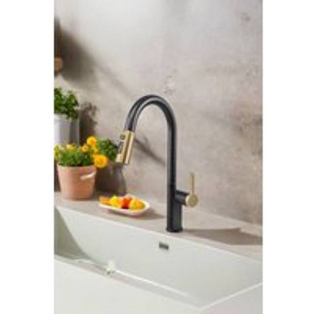 3 Modes Pull-out Sprayer Retractable Kitchen Faucet - Black - One Size