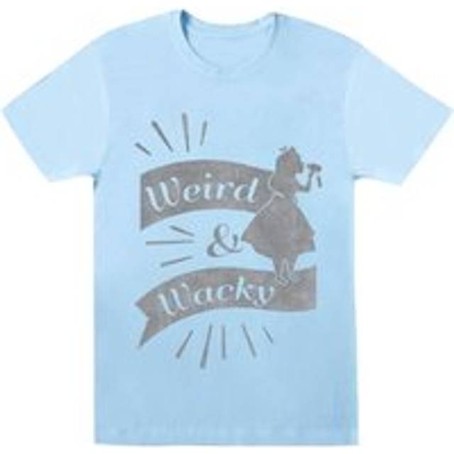 (XL, Baby Blue) Disney Womens/Ladies Alice In Wonderland Weird And Wacky Cotton Boyfriend T-Shirt