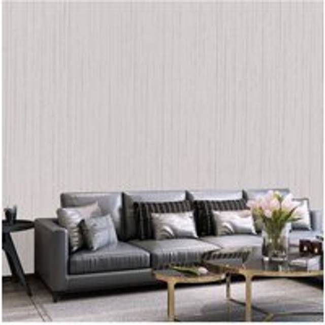 Living And Home Self-Adhesive Pvc Wallpaper Roll In Pale Grey - One Size