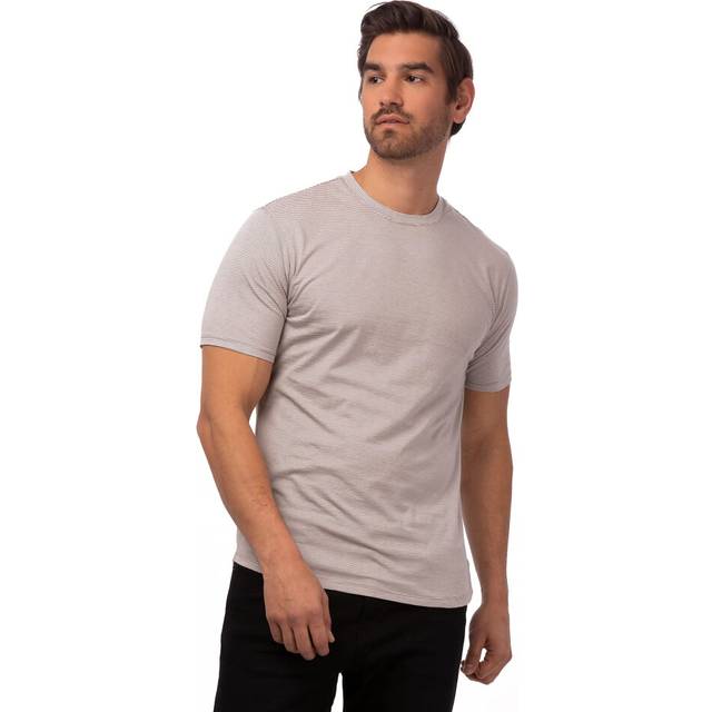 Chef Works Men's Striped T-Shirt  Natural  Medium