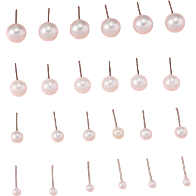 SHEIN 12pairs/Set Faux Pearl Decor Stud Earrings