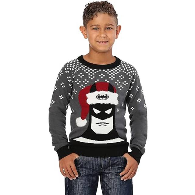 Batman Holiday Hat Ugly Christmas Sweater for Kids - Black&#47;Brown&#47;Gray (4T)