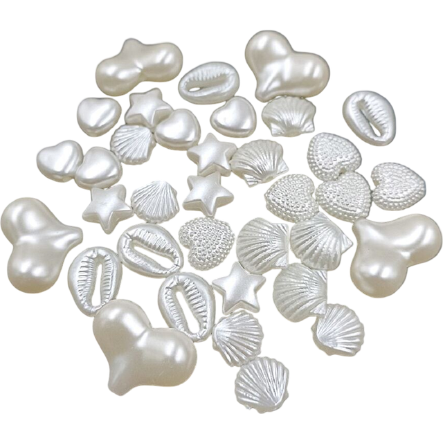SHEIN 1 Pack Abs Faux Pearl Starfish Heart Shaped Shell Beads Holiday