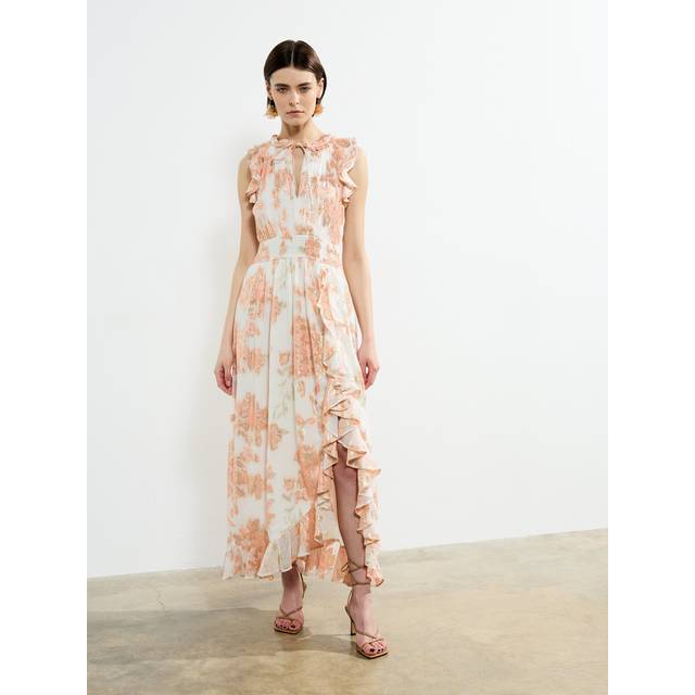 French Connection Elko Floral Jacquard Dress, Ballet Pink/Multi