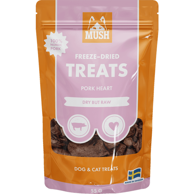 Mush Treats Frystorkat Gris Hjärta 50 g