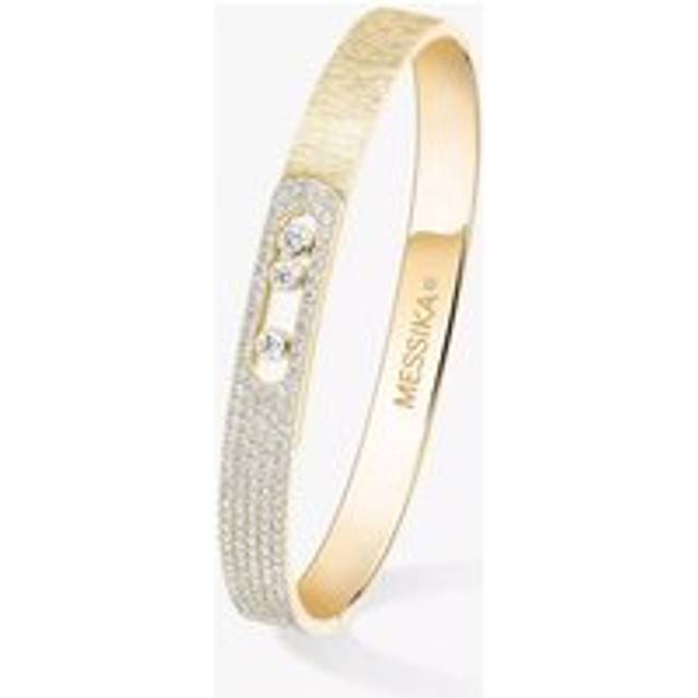 Messika Move Noa Ciselé Semi-Pavé 18ct Yellow Gold 1.55ct Diamond Bangle - L