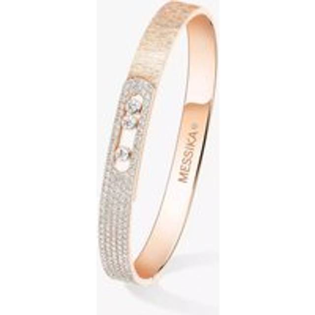 Messika Move Noa Ciselé Semi-Pavé 18ct Rose Gold 1.55ct Diamond Bangle - XL