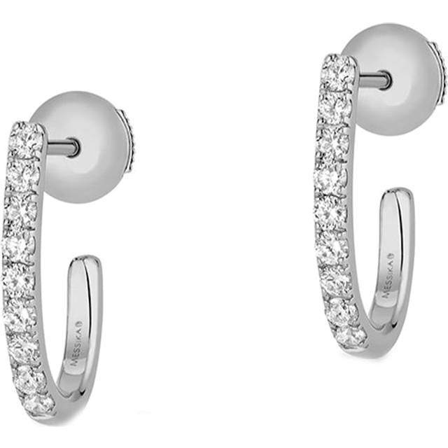Messika Gatsby 18ct White Gold 0.17ct Diamond Pave XS Hoop Earrings - Gold
