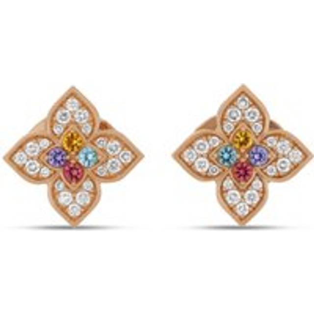 Roberto Coin 18ct Rose Gold 0.77ct Diamond & Mixed Gemstones Venetian Princess Carnival Stud Earrings