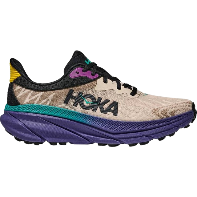 HOKA Men's Challenger 7 Road Running Shoes in Oatmeal/Mountain Iris, Size 7