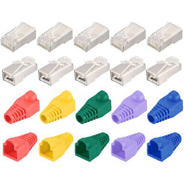 Rj45 cat6 shielded connectors rj45 ends with boots cover 20pcs