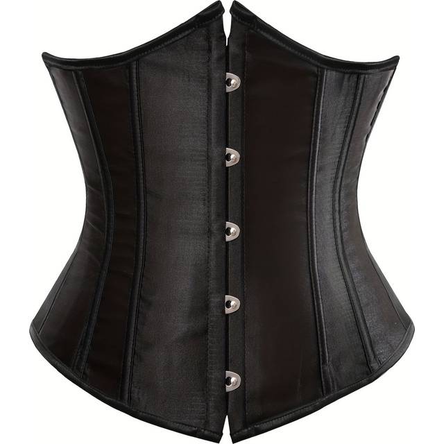 TEMU Solid Strapless Corset Bustier, Waist Trainer Slimming Lace Up Body Shaper, Women's Lingerie & Shapewear