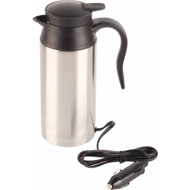 750ML Stainless Steel Car Electric Kettle Coffee Tea for Thermos Water Heating Cup 12V white