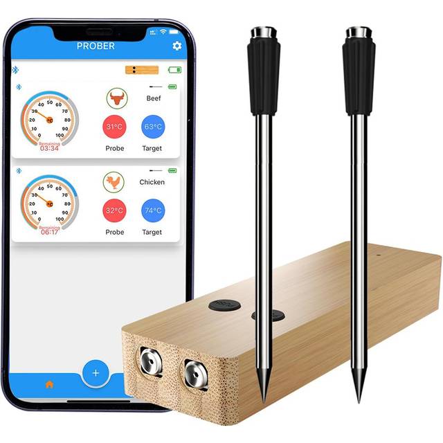 Smart kötttermometer Pop up Omedelbar läs mattermometer APP-kontroll med trådlös 500FT-räckvidd 1 Probe