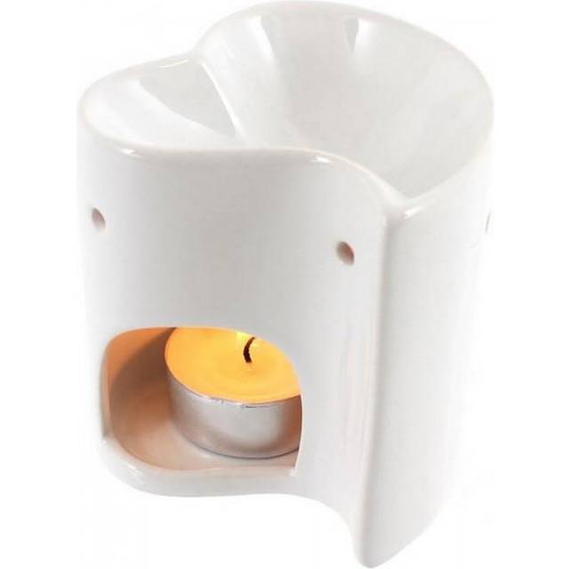 Something Different White Heart Ceramic Oil Burner