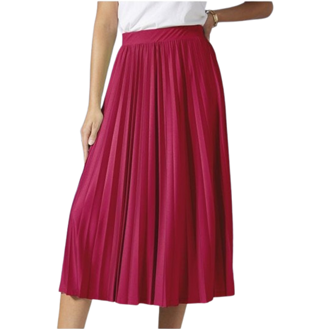 Pleated Jersey Skirt - Magenta - 14 29"