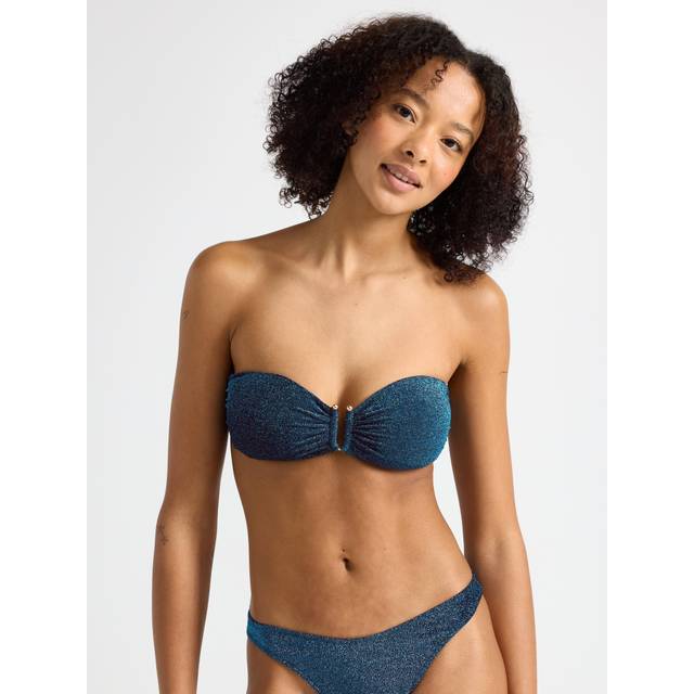Padded bandeau bikini bra with lurex
