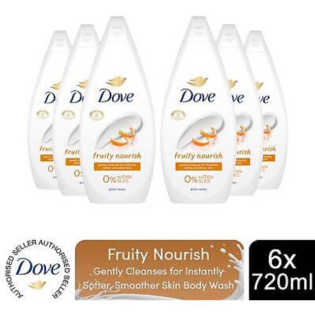 Dove fruity nourish body wash 0% sulfate sles for softer & smoother skin, 720ml