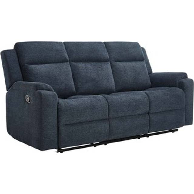 Orka 3 seater fabric manual recliner sofa (Blue)