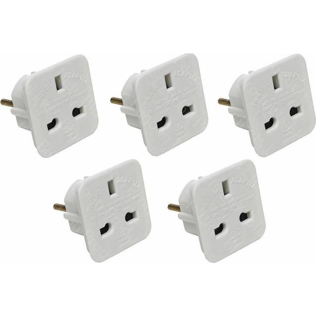 5 x uk to eu europe power adaptor plug converter travel adapter european 2 pin
