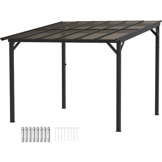 Fristående Metall Pergola 3 x 3 m Vattentätt Tak