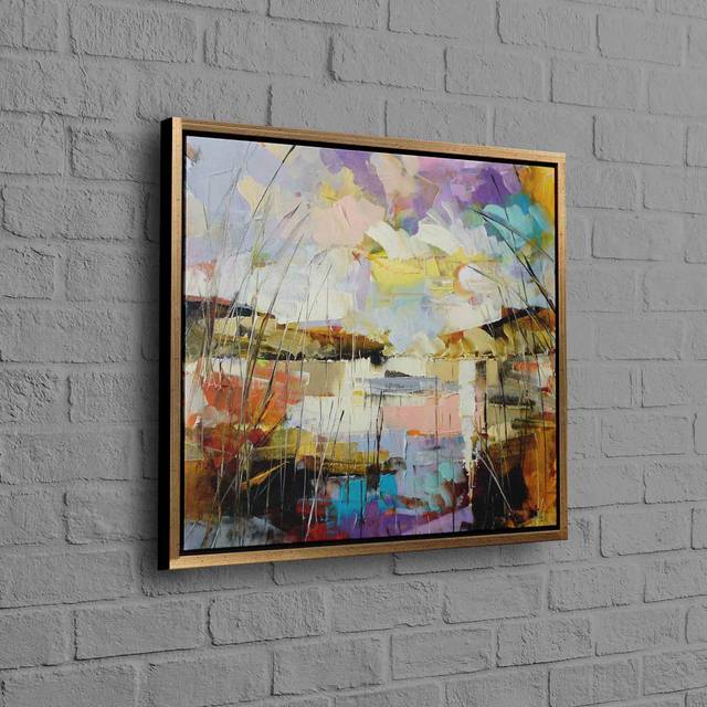 Large Abstract Landscape 3D Oil Painting Print On Canvas Modern Wall Art For Home Decor - Does Not Apply (80cm H x 80cm W)