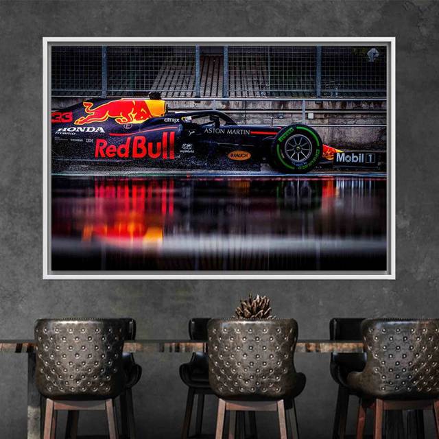 Customizable Formula One 3D Canvas Wall Art - Ideal Bedroom Decor for who Love F1 Racing - Framed Print without Mat (40 cm H x 60 cm W)