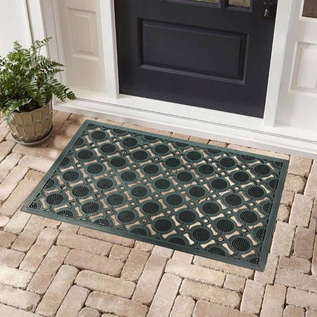 Heavy Duty Non-Slip Rubber Door Mat – Durable Outdoor/Indoor Floor Mat, 40X60cm - Round-eye (40cm W X 60cm L)