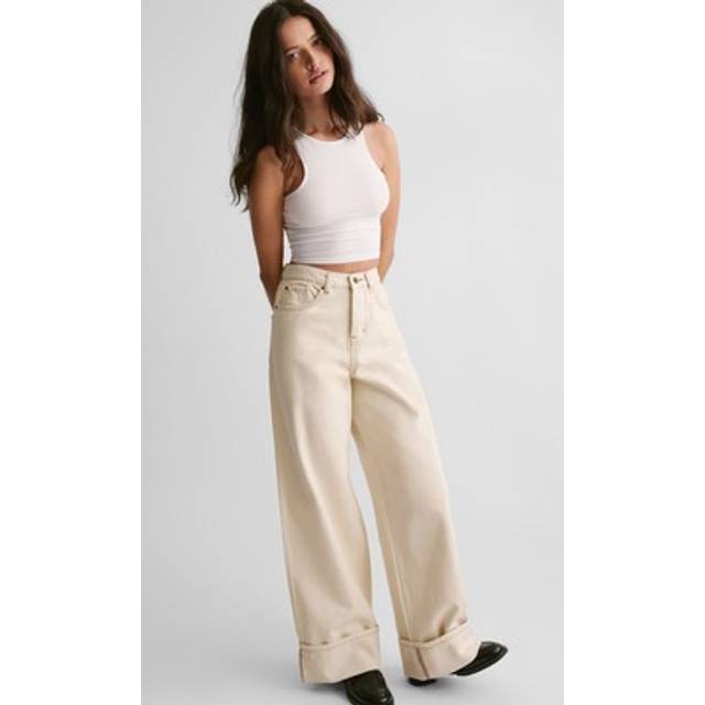 Nastygal Ecru Straight Jeans Womens Casual Jeans