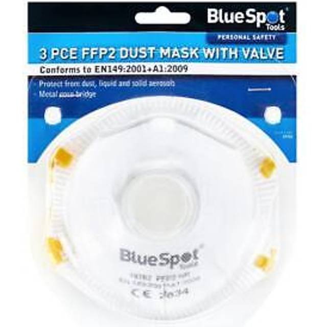 Blue Spot Tools 3 Pce FFP2 Dust Mask With Valve - blue