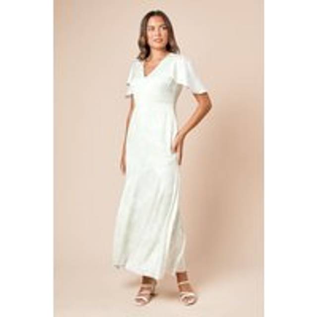 Womens DP Luxe Angel Sleeve V Neck Maxi Dress - Sage - 12