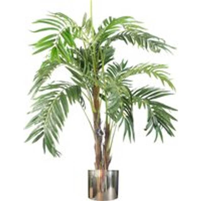120cm Realistic Artificial palm tree with pot with Silver Metal Planter