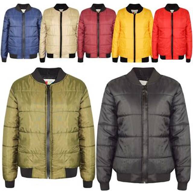 (5-6 Years, Wine) Kids Girls Boys Bomber Jacket Puffer Coat 5-13 Yr
