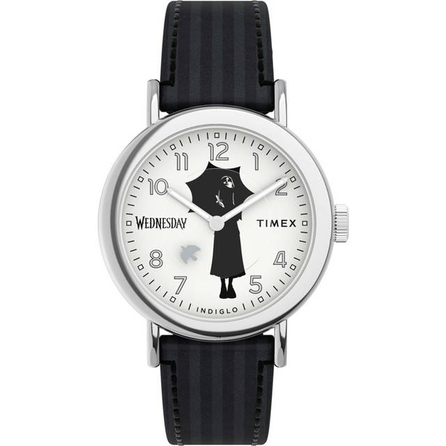 Timex Ladies Lab X Wednesday Weekender Black Leather Strap Watch TW2Y19400