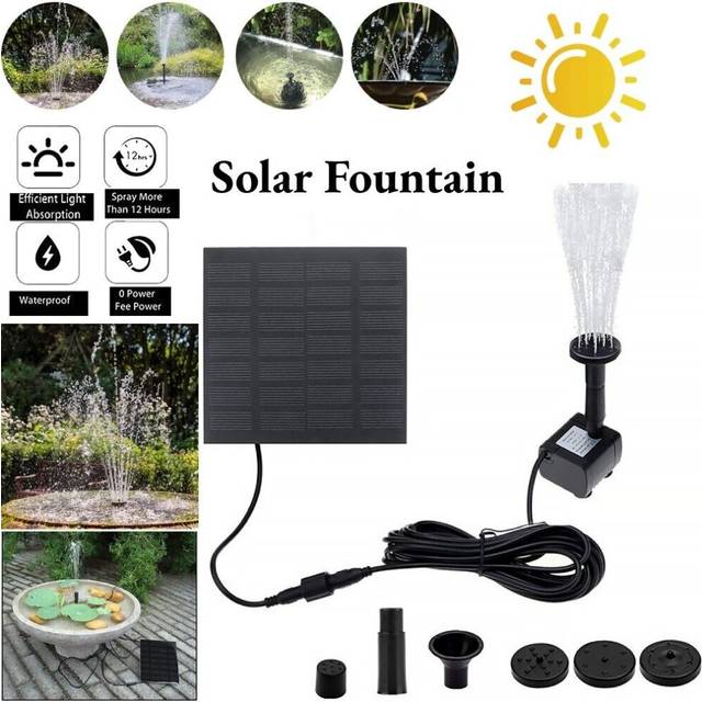 Solar Panel Powered Water Feature Pump Garden Pool Pond Aquarium Fountain Decor