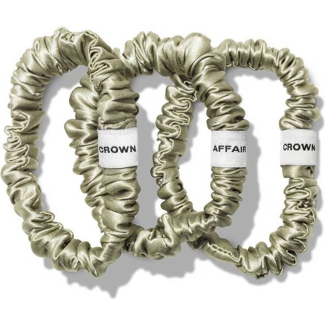 CROWN AFFAIR - The Scrunchie No. 001 - A 3-Pack of Small  100% Silk Scrunchies for Everyday Protection-and Fun