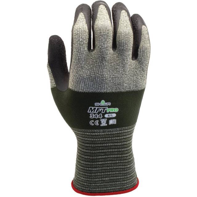 SHOWA MFT PRO 344 Latex Palm Coated General Purpose Safety Glove with Microfiber Liner  13-Gauge  XX-Large (12 Pairs)