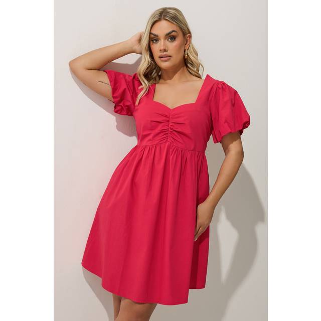 Limited Collection Curve Red Puff Sleeve Mini Dress, Women's Curve & Plus Size, Limited Collection - 18