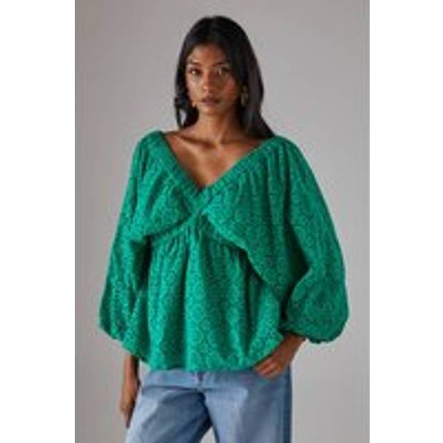 Warehouse bright green top womens daywear tops