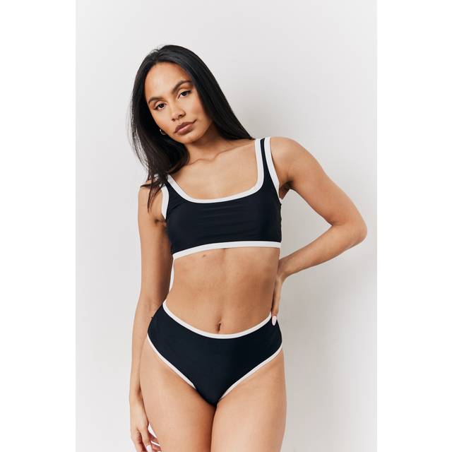 Black Scoop Neck Bikini Top - 14