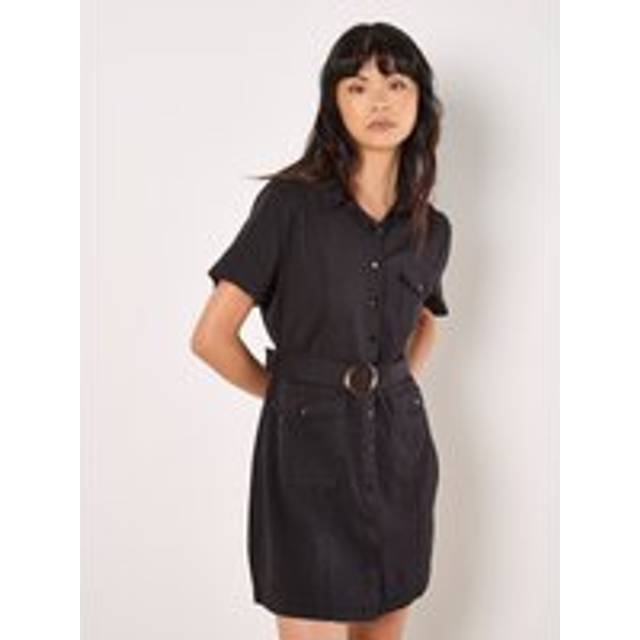 Womens Utility Cargo Mini Dress - Black - 18