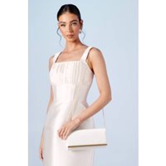 Bridal Daisy Ruched Detail Clutch Bags - Ivory - One Size