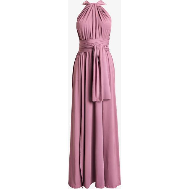 Halter Neck Maxi Bridesmaid Dress - Mauve - 14