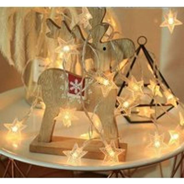7 Metres 50 Lamps Warm White Stars Solar Camping Light String - Yellow - One Size