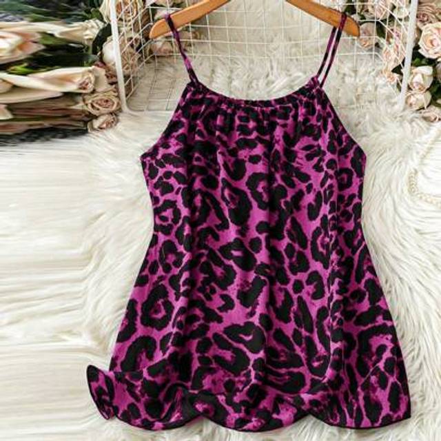 Plus Size Summer Casual Leopard Print Camisole - Skrikrosa (0XL,1XL,2XL,3XL,4XL)
