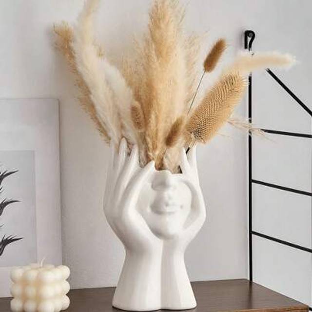 SHEIN 1pc Modern Abstract Art Sculpture Vase, Suitable For Entrance, Dining Table, Living Room, Office, Bedroom, Kitchen. Scandinavian-Style Living Room Dec