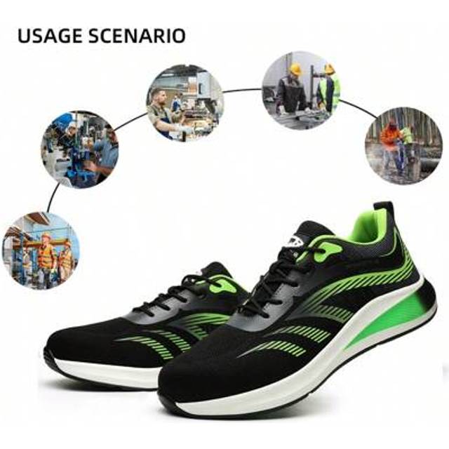 SHEIN New Summer Breathable Steel Toe Cap Safety Shoes For Men And Women, Anti-Smashing And Anti-Piercing Sports Work Shoes, Lightweight And Fashionable