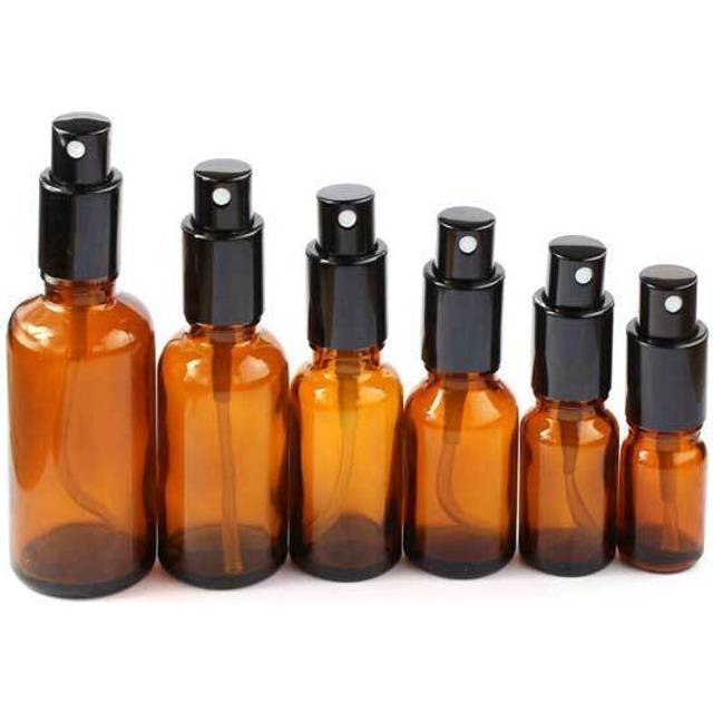 Colorful Spray Glass Bottles for Perfume Essential Oil-Amber-10ml-5 Bottle
