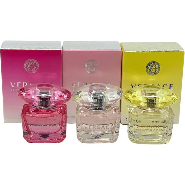Versace 3-piece Miniatures Fragrance Collection - Bright Crystal Absolu  Bright Crystal  Yellow Diamond - Gift set for Women 0.17 fl oz each