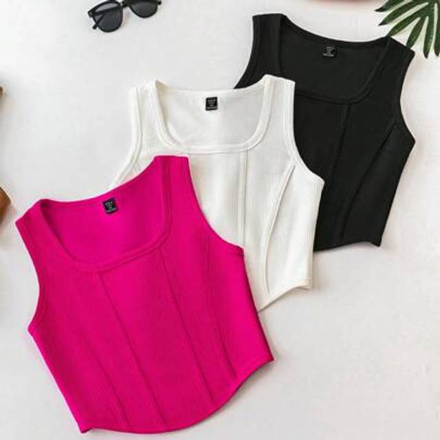 Luneh 1 Pack Plus Size Women Versatile Fitted Square Neck Arched Hem Basic Tank Tops Summer Vacation Outfits Woman Easter Rave Outfits Festival Boho Women C
